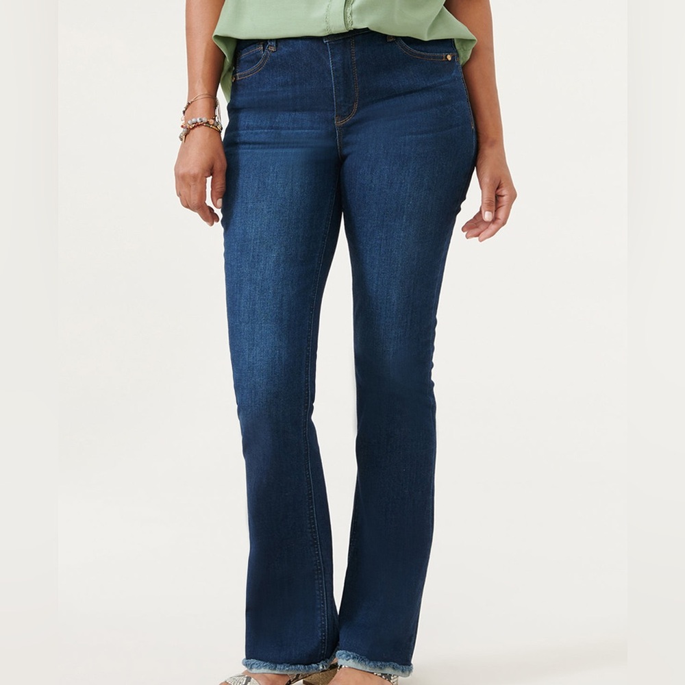 "Ab"solution® Dark Indigo High Rise Itty Bitty Bootcut Jeans size 2 NWT